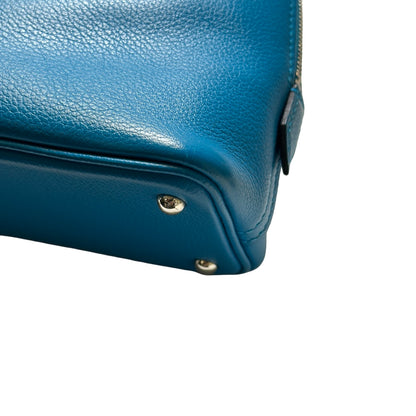 Used HERMES Leather Bolide Mini Handbag Blue
