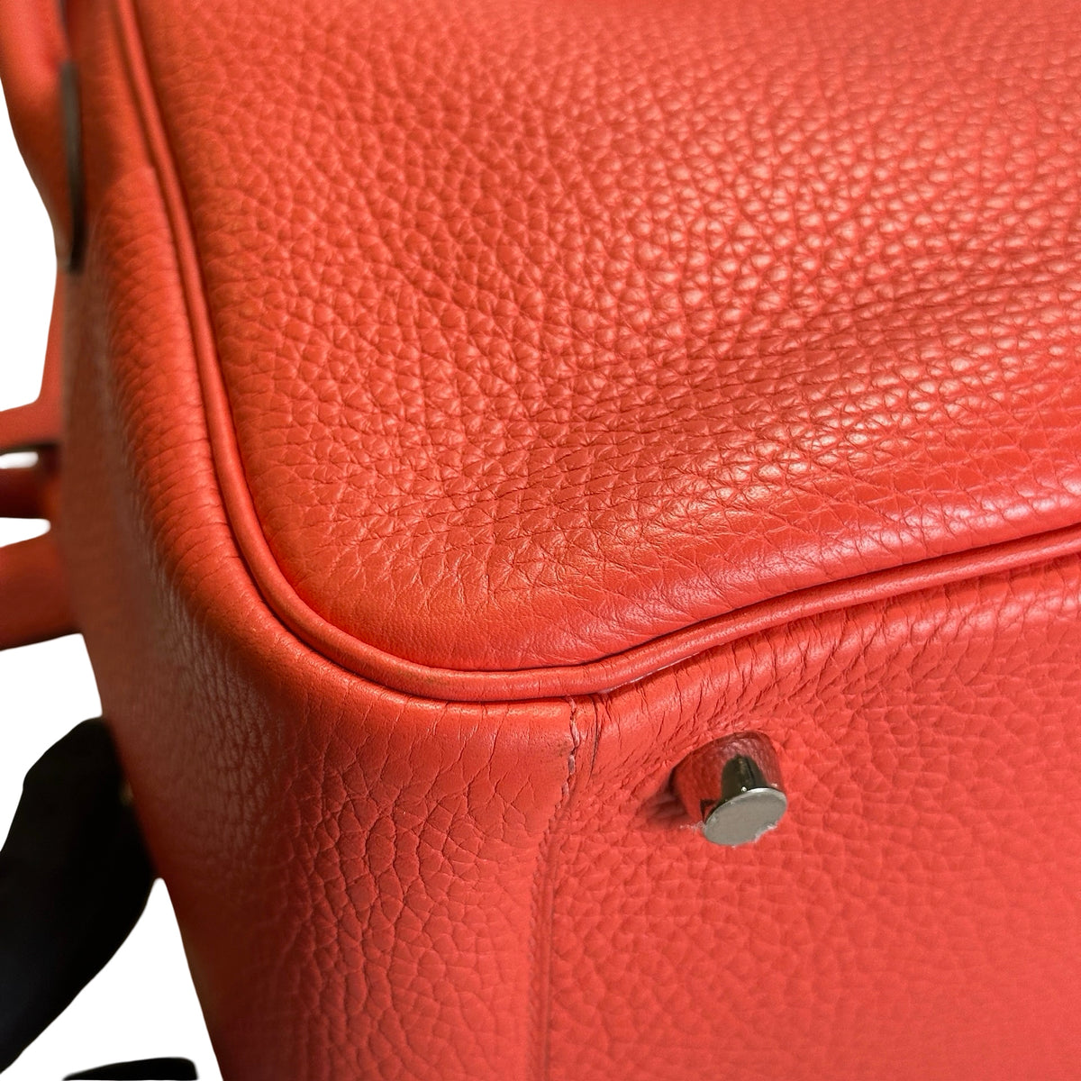 Used HERMES Clemence Lindy Handbag Pink
