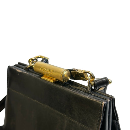 Used CELINE Leather Vintage Cross body bag Cross body bag Black GHW