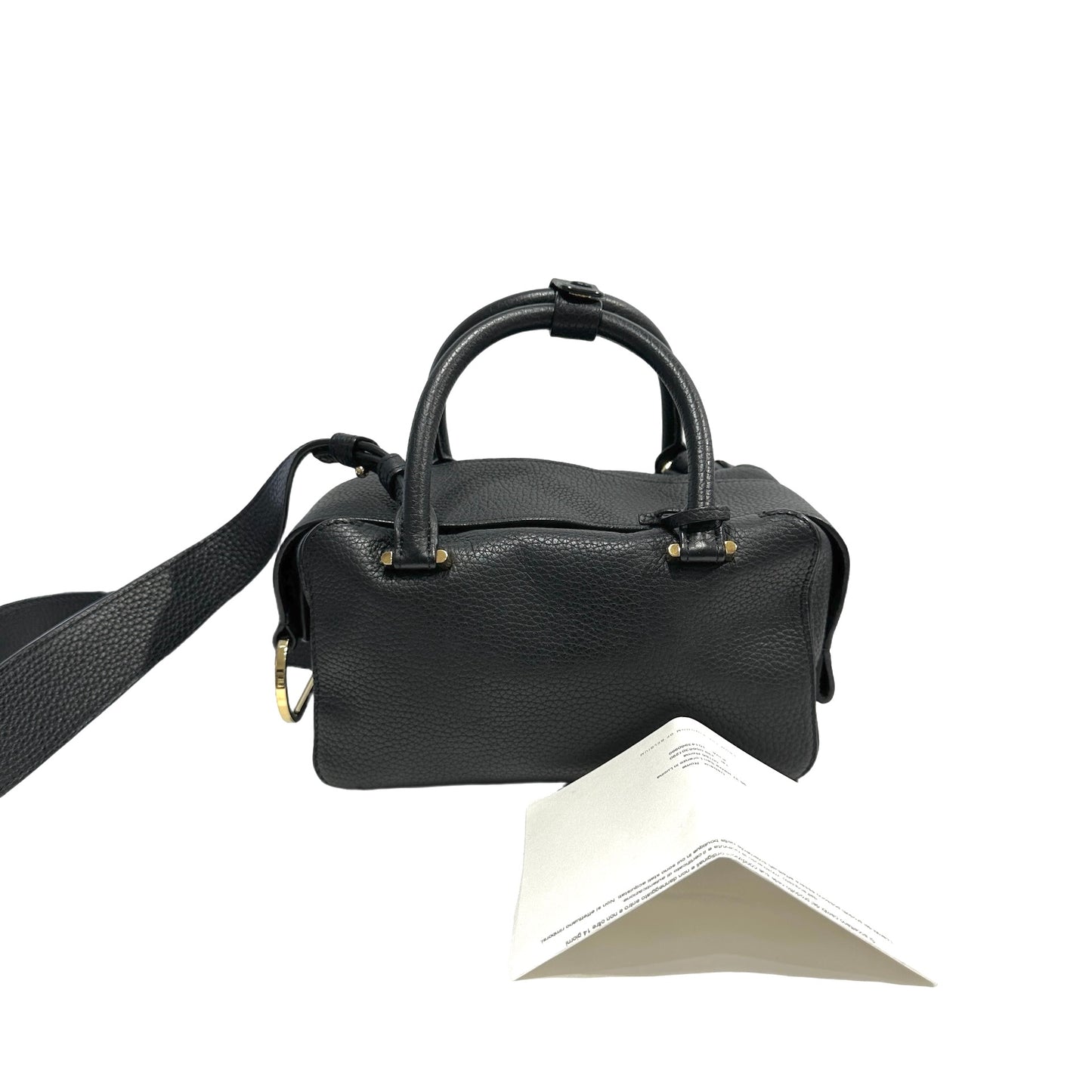 Used DELVAUX Leather Cool Box Handbag Black