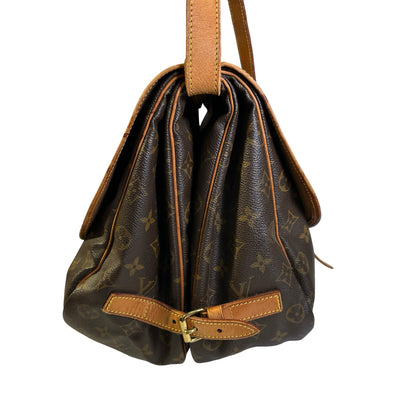 Used LOUIS VUITTON Monogram Saumur Messenger Bag Brown