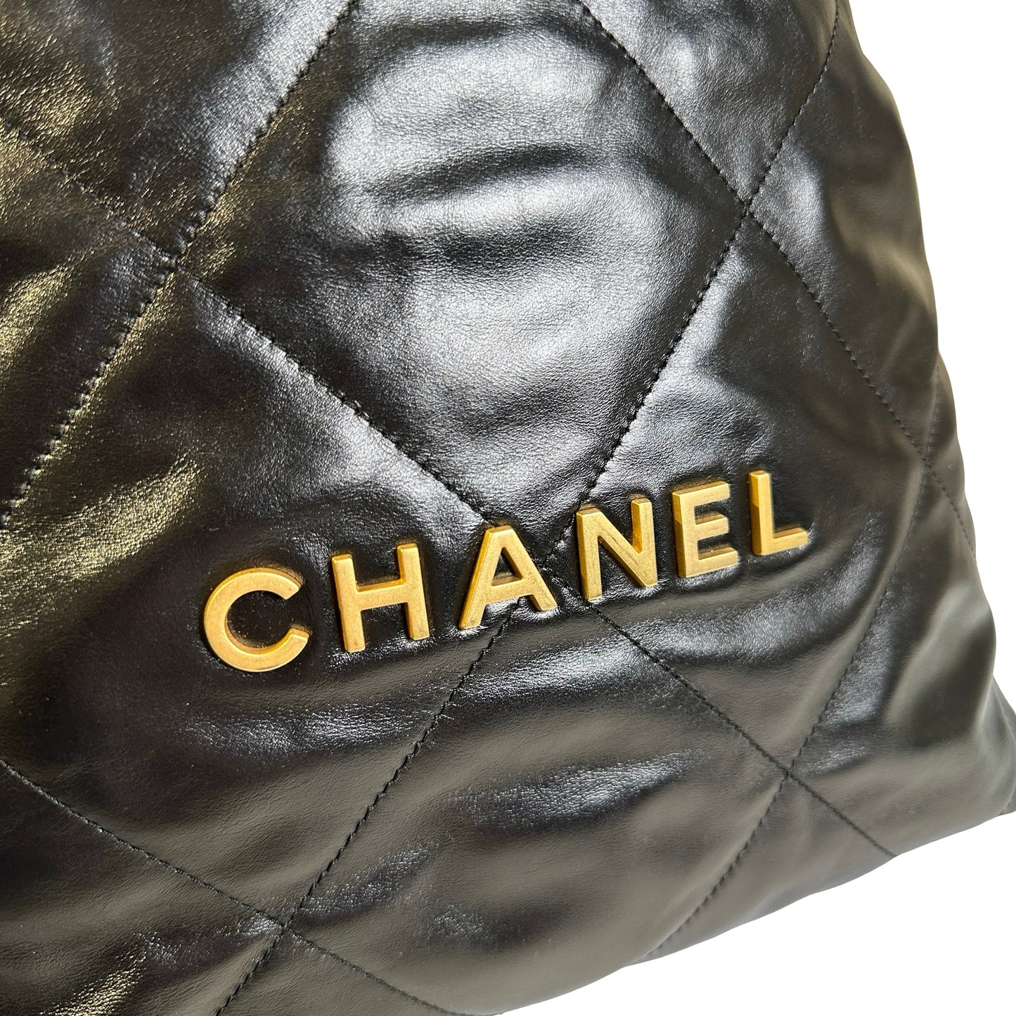 Used CHANEL Quilted Calfskin Chanel 22 Backpack Backpack Black Gold hardware