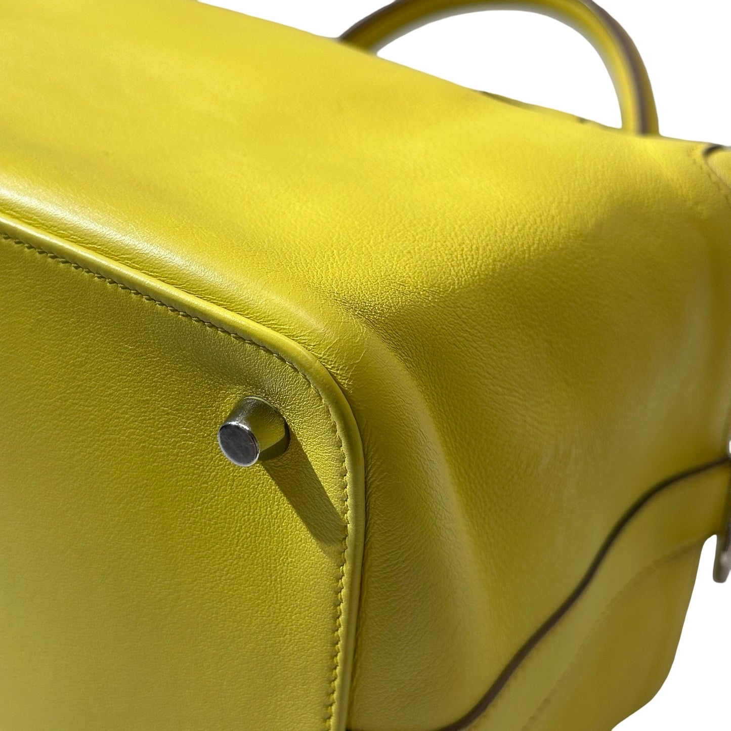 Used HERMÈS TOOL BOX 26 Two Way Shoulder YELLOW PHW Two Way Shoulder Bag
