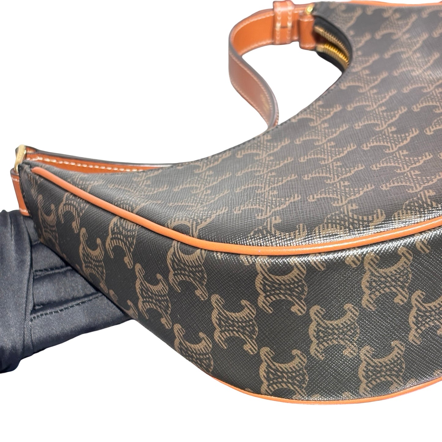 Used CÉLINE Canvas Ava Handbag Black Brown GHW