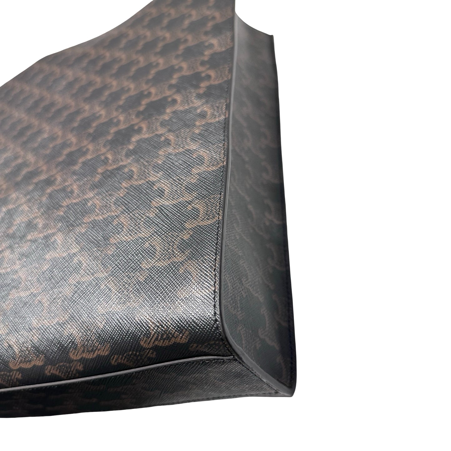 Used CELINE Calfskin Leather Triomphe Cabas Tote Brown
