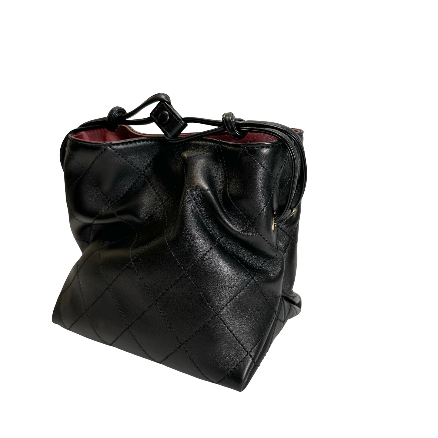 Brand New CHANEL Quilted Leather Gabrielle Hobo Bucket Bag Black Gold
