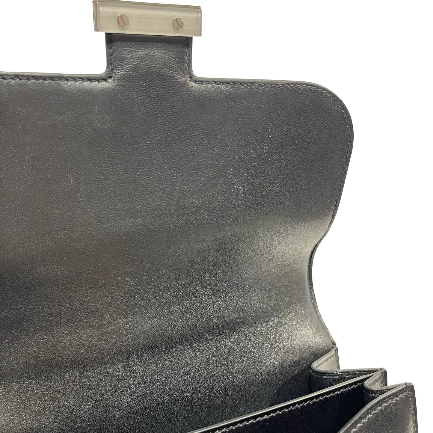 Used HERMES Solid color Constance Shoulder Bag Black