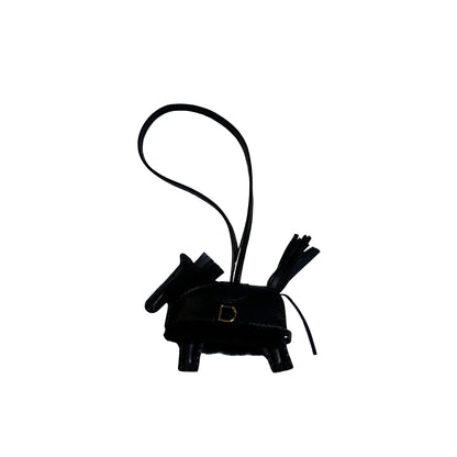 Brand New HERMES Leather Shearling Rodeo Rodeo Black