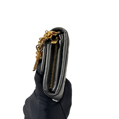 Used DIOR Lambskin Leather Wallet Black