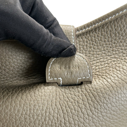 Brand New HERMES Leather Evelyne 33 Crossbody Bag Etoupe GHW