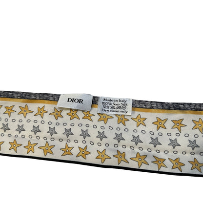 Used DIOR Star Tarot Astrology L'Etoile Twilly White Blue Yellow Grey