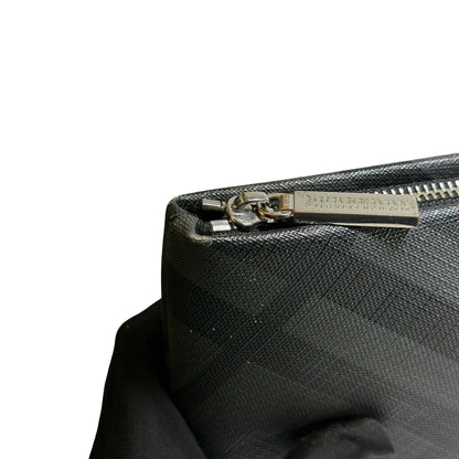 Used BURBERRY London Check Clutch Clutch Black Grey