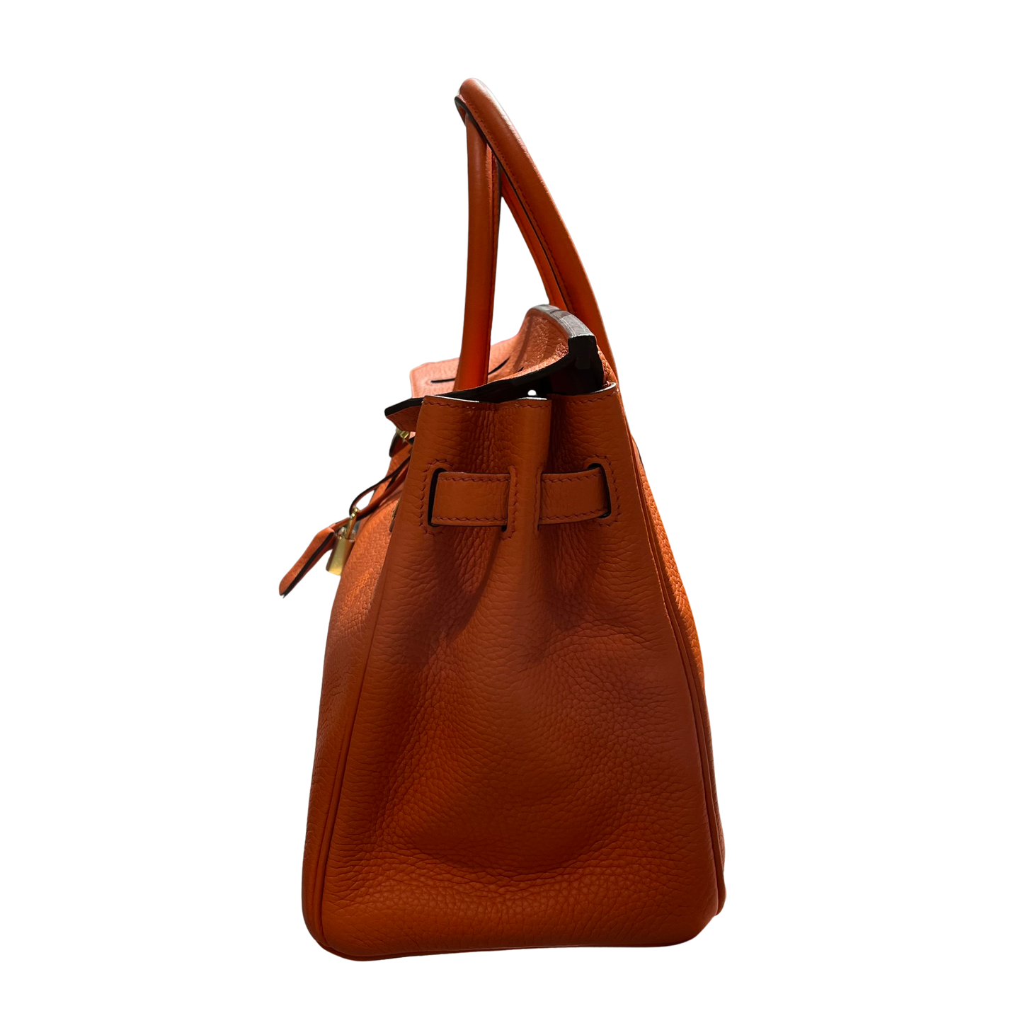 Used HERMES Togo Birkin Handbag Orange