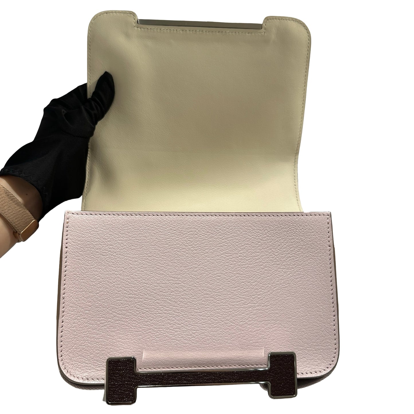 Used HERMES Geta Bag Crossbody Bag 09 Mauve Pale/I2 Nata