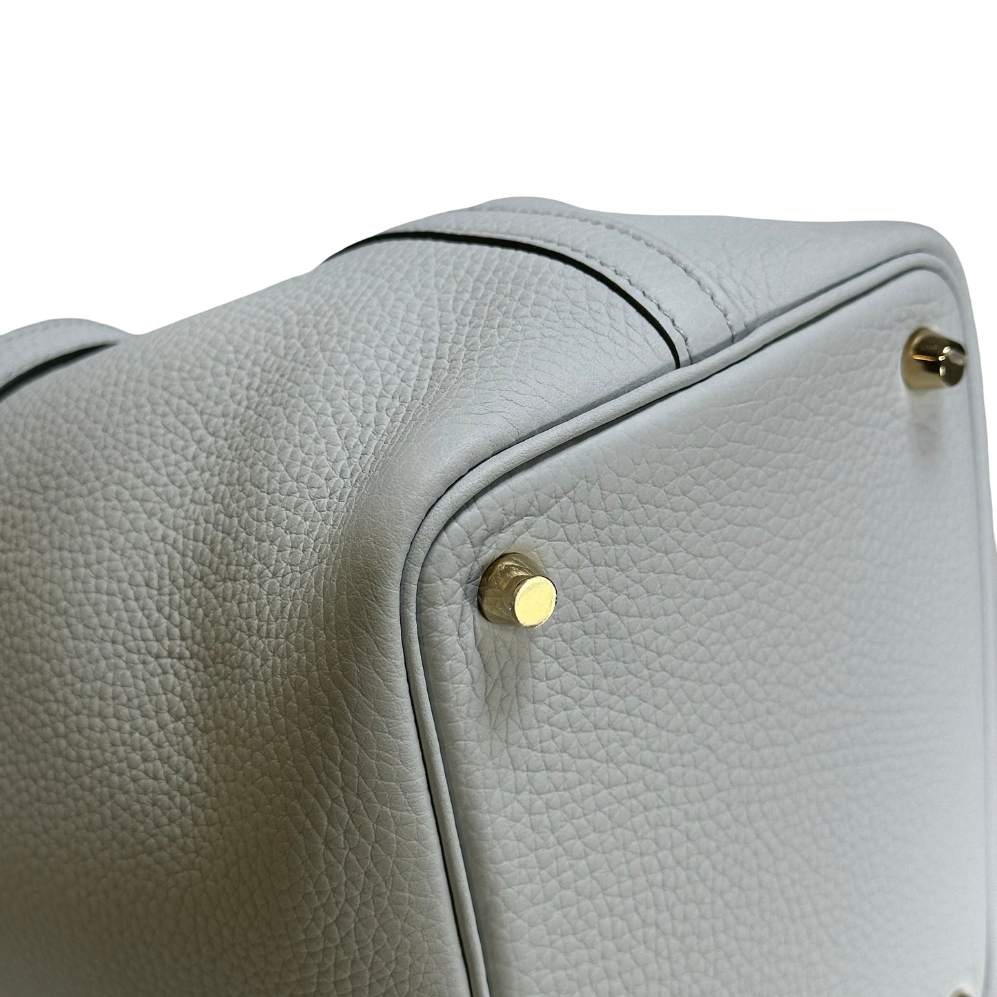Used HERMES Clemence Picotin Lock Bucket Bag Blue GHW