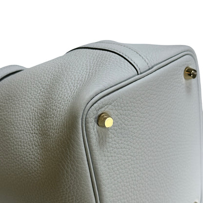 Used HERMES Clemence Picotin Lock Bucket Bag Blue GHW