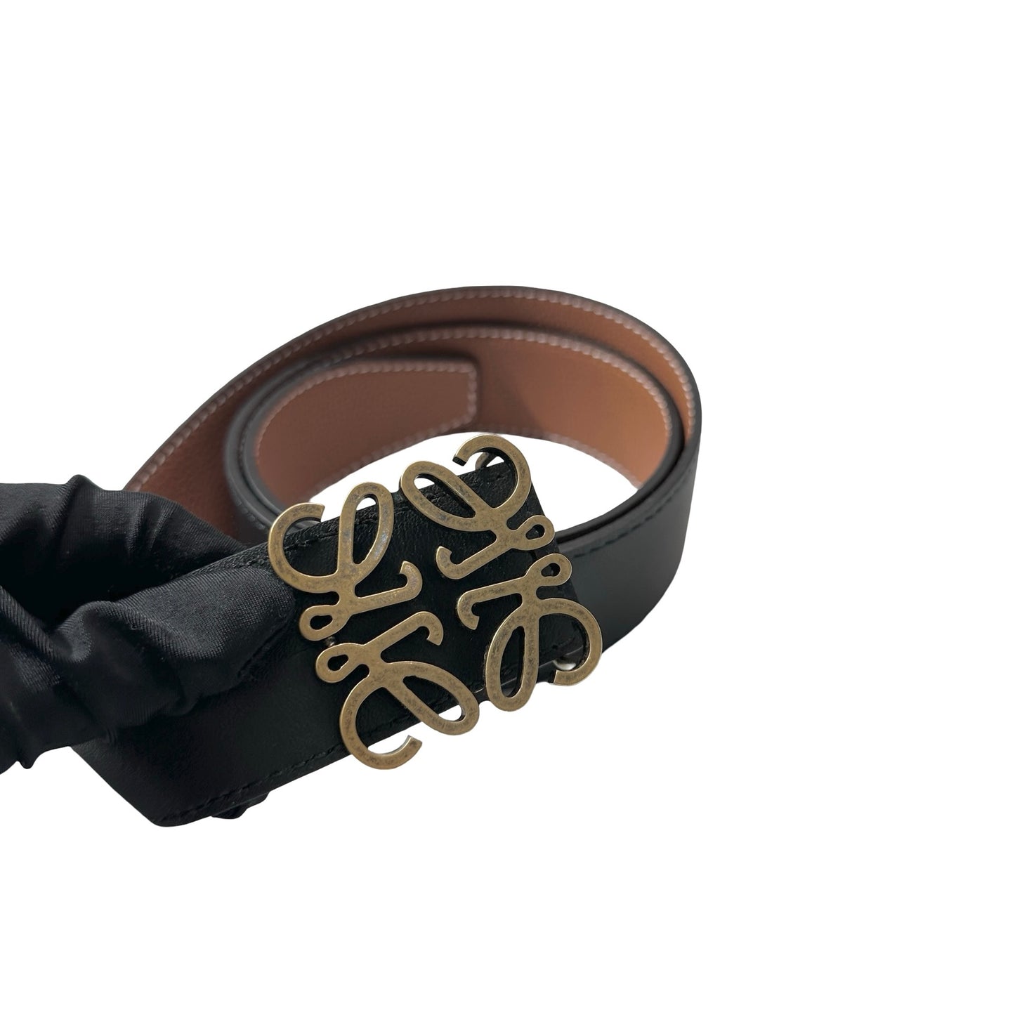 Used LOEWE Belt Black Brown GHW