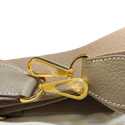 Brand New HERMES Leather Evelyne 33 Crossbody Bag Etoupe GHW