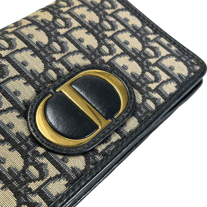 Used DIOR Dior Oblique Oblique Cross body bag Blue Beige Black GHW
