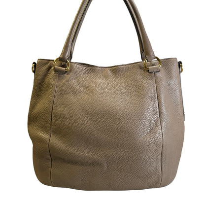 Used PRADA Vitello Phenix Leather Vitello Phenix Shopping Tote Handbag Argilla Grey Taupe
