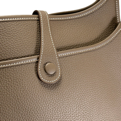 Brand New HERMES Clemence Evelyne 29 Shoulder Bag Etoupe PHW