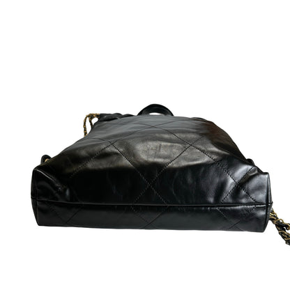 Used CHANEL Quilted Leather Chanel 22 Backpack Backpack Black