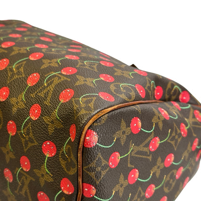 Used LOUIS VUITTON Monogram Cerises Speedy 25 Cerises Handbag Brown Red