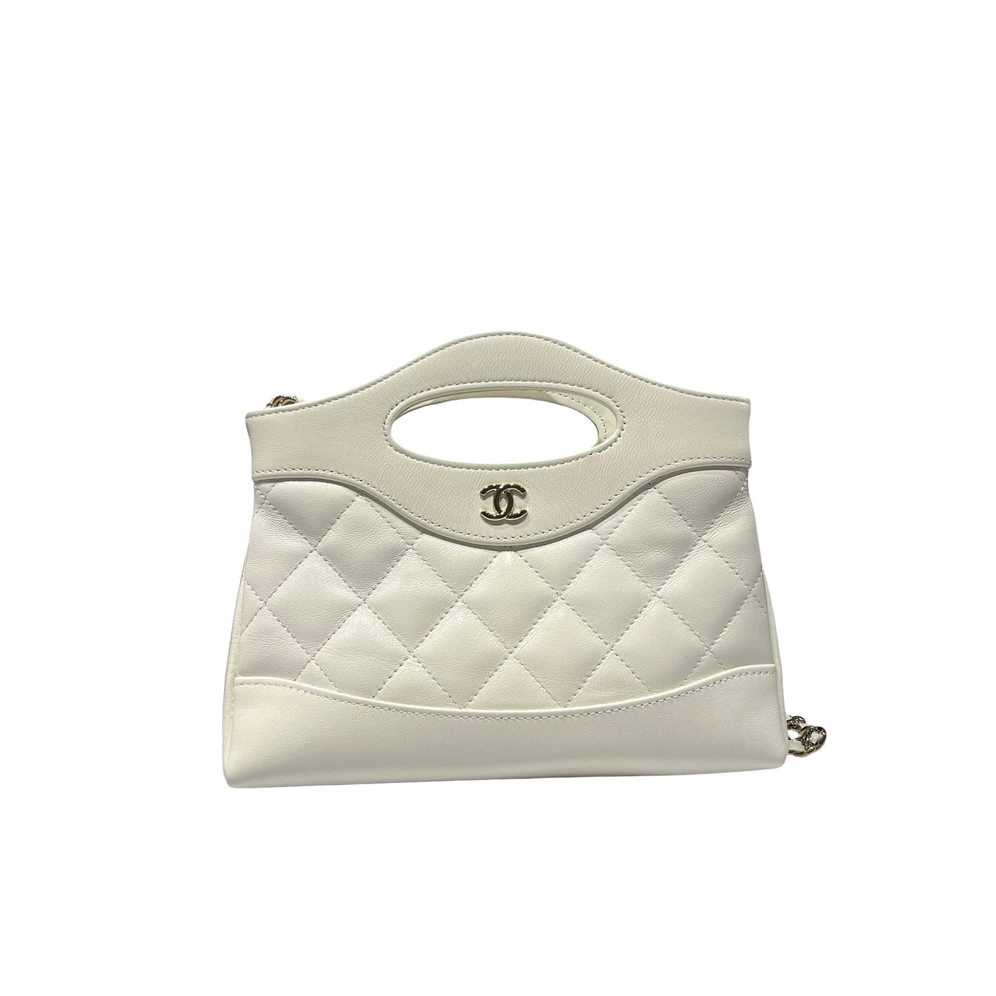 Used CHANEL 31 Nano Shoulder Bag White GHW