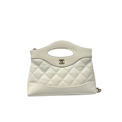 Used CHANEL 31 Nano Shoulder Bag White GHW