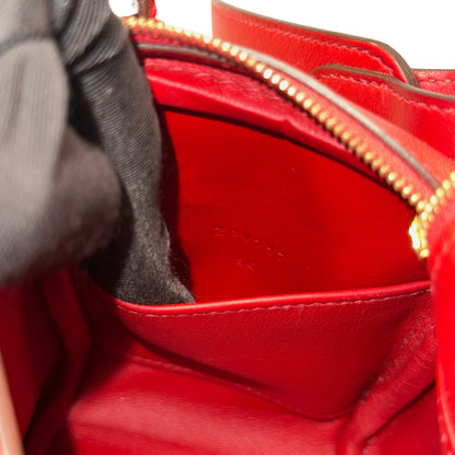 Used HERMES Swift Mini Lindy Handbag Red GHW