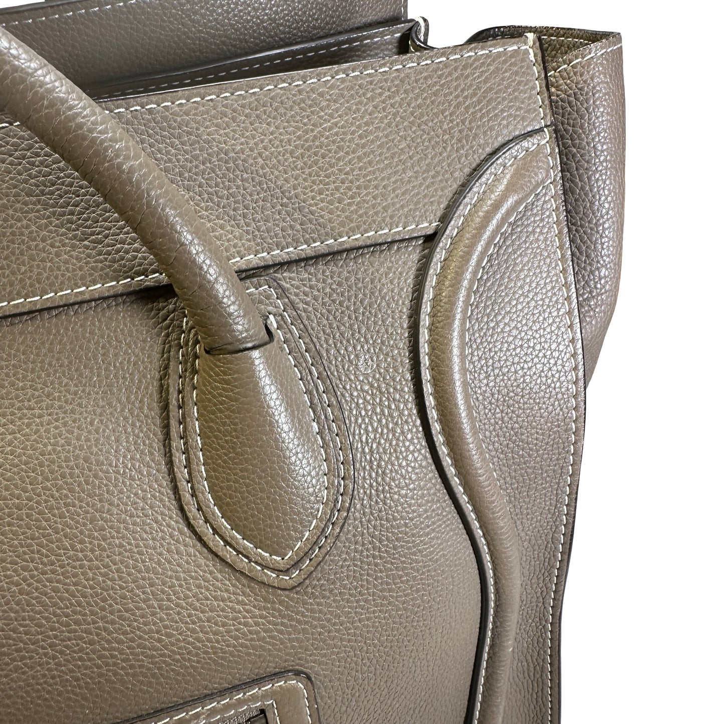 Used CELINE Leather Phantom Handbag Taupe