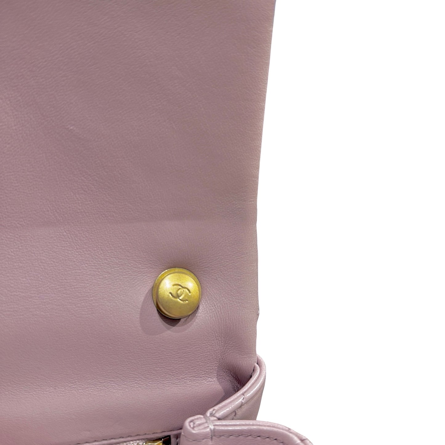 Used CHANEL Lambskin Cross Body Bag Pink GHW