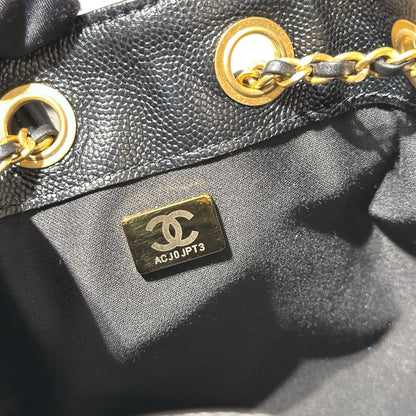 Used Chanel Mini 25 Shoulder Bag Black GHW