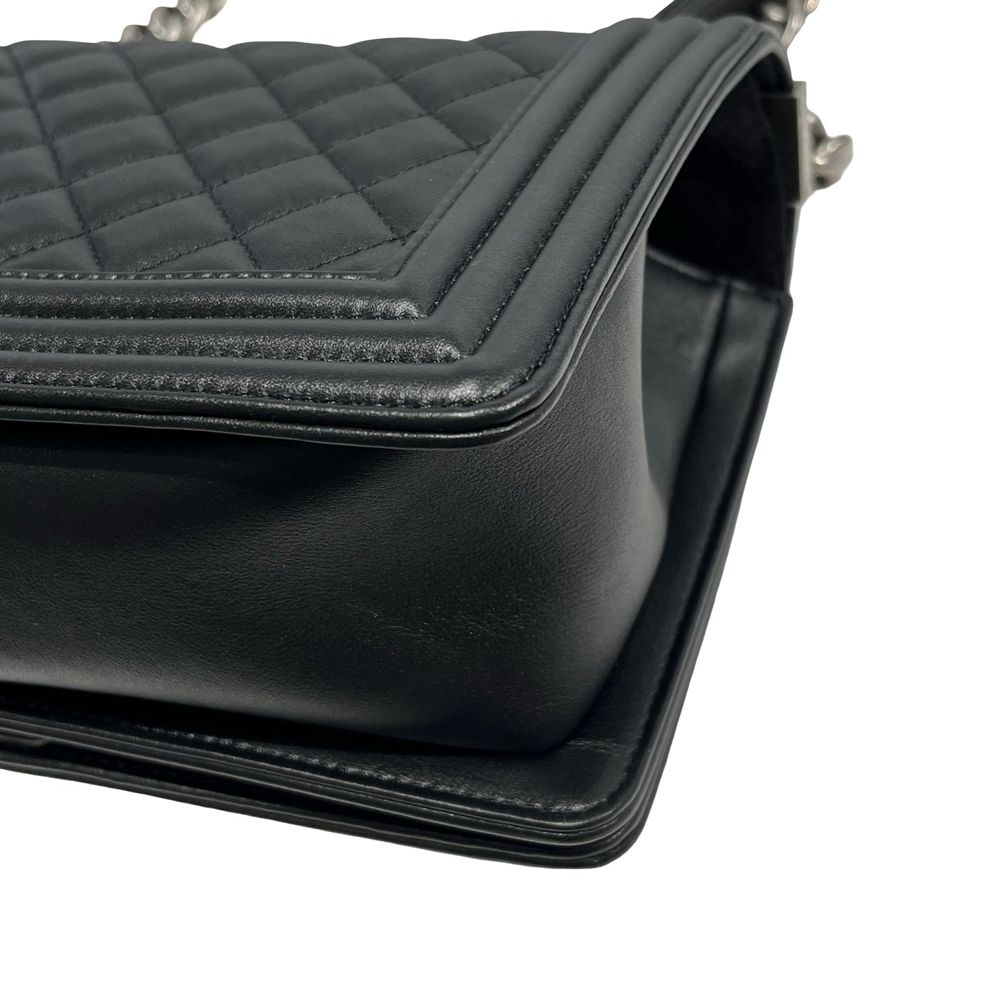 Brand New CHANEL Lambskin Boy Chain shoulder bag Black PHW