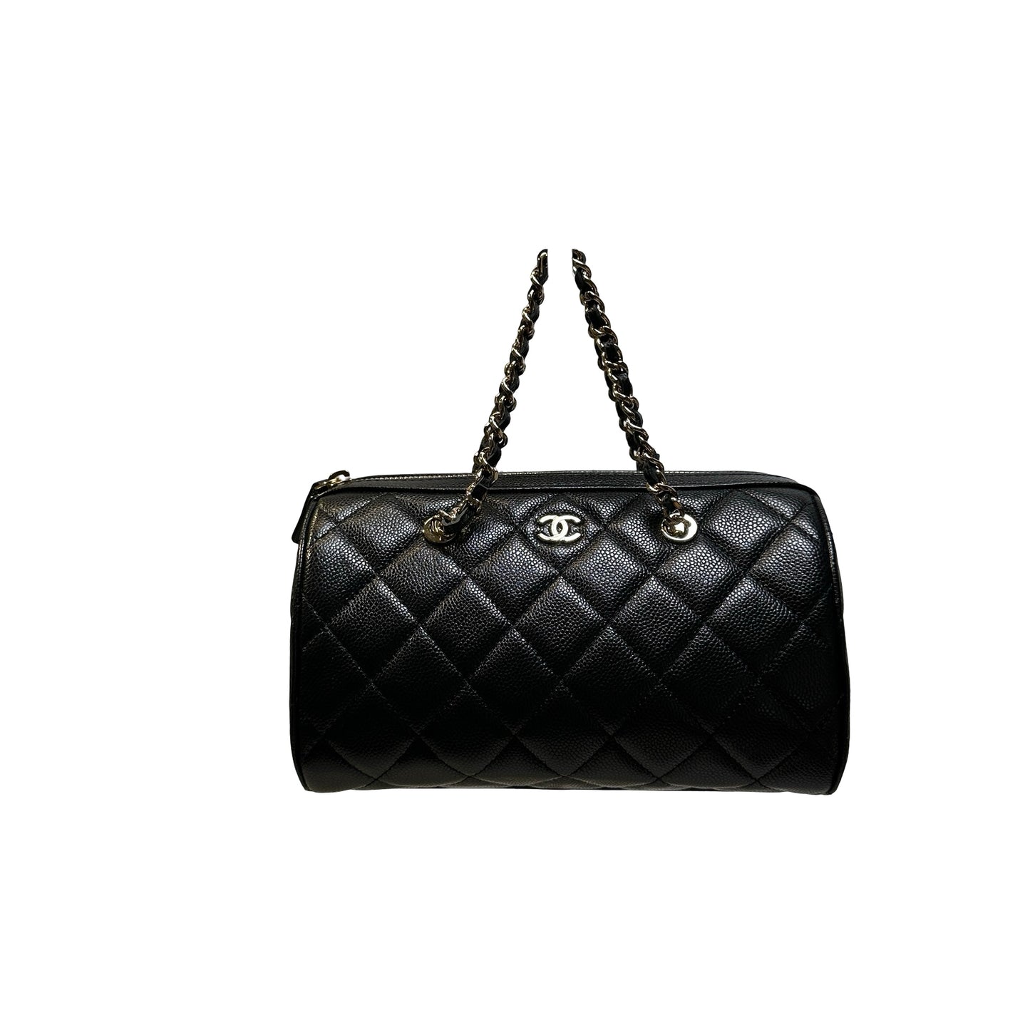 Used CHANEL Quilted Caviar leather Caviar Vanity Case Vanity case Black Gold