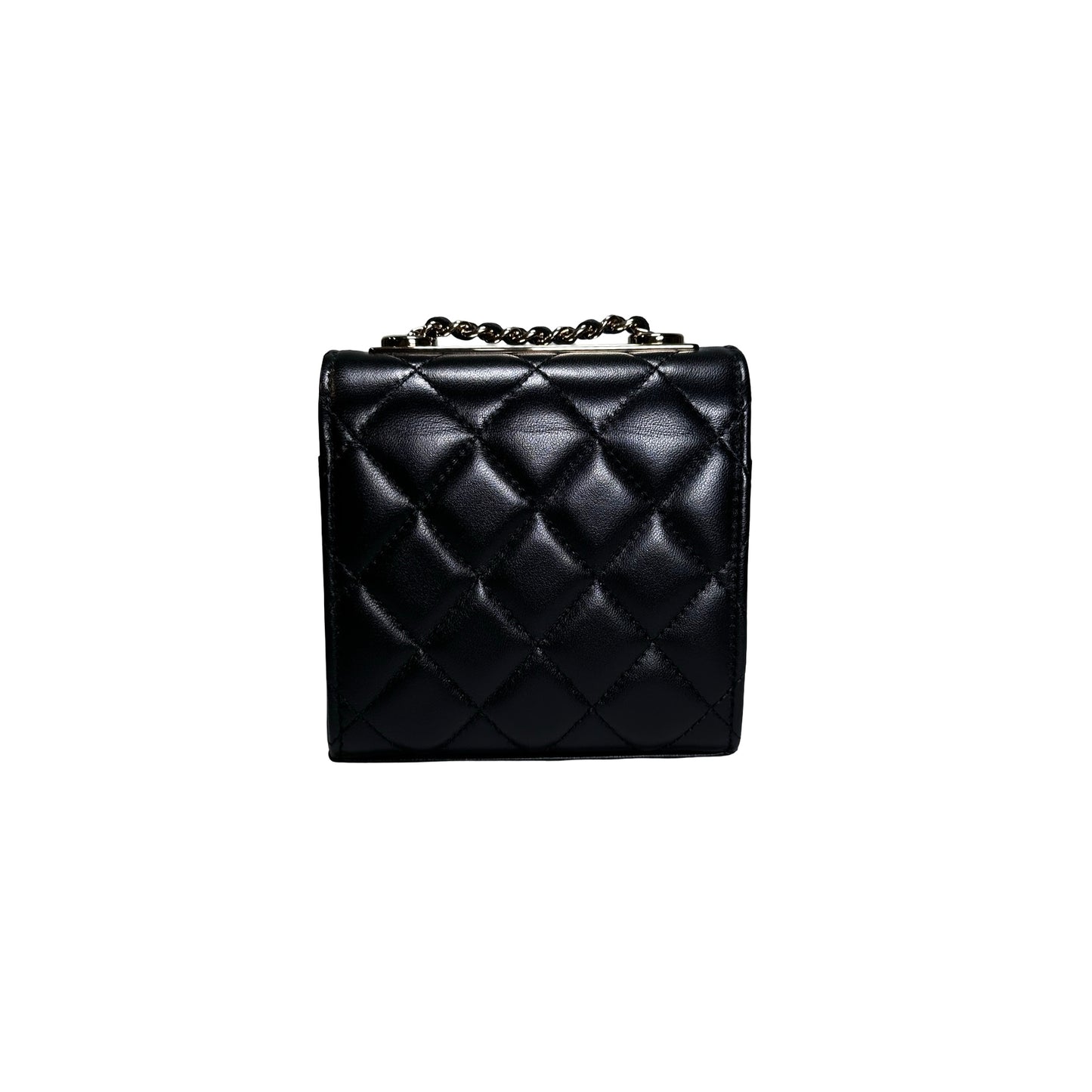 CHANEL Quilted Lambskin Trendy CC Square Clutch with Chain Mini Bag Black GHW