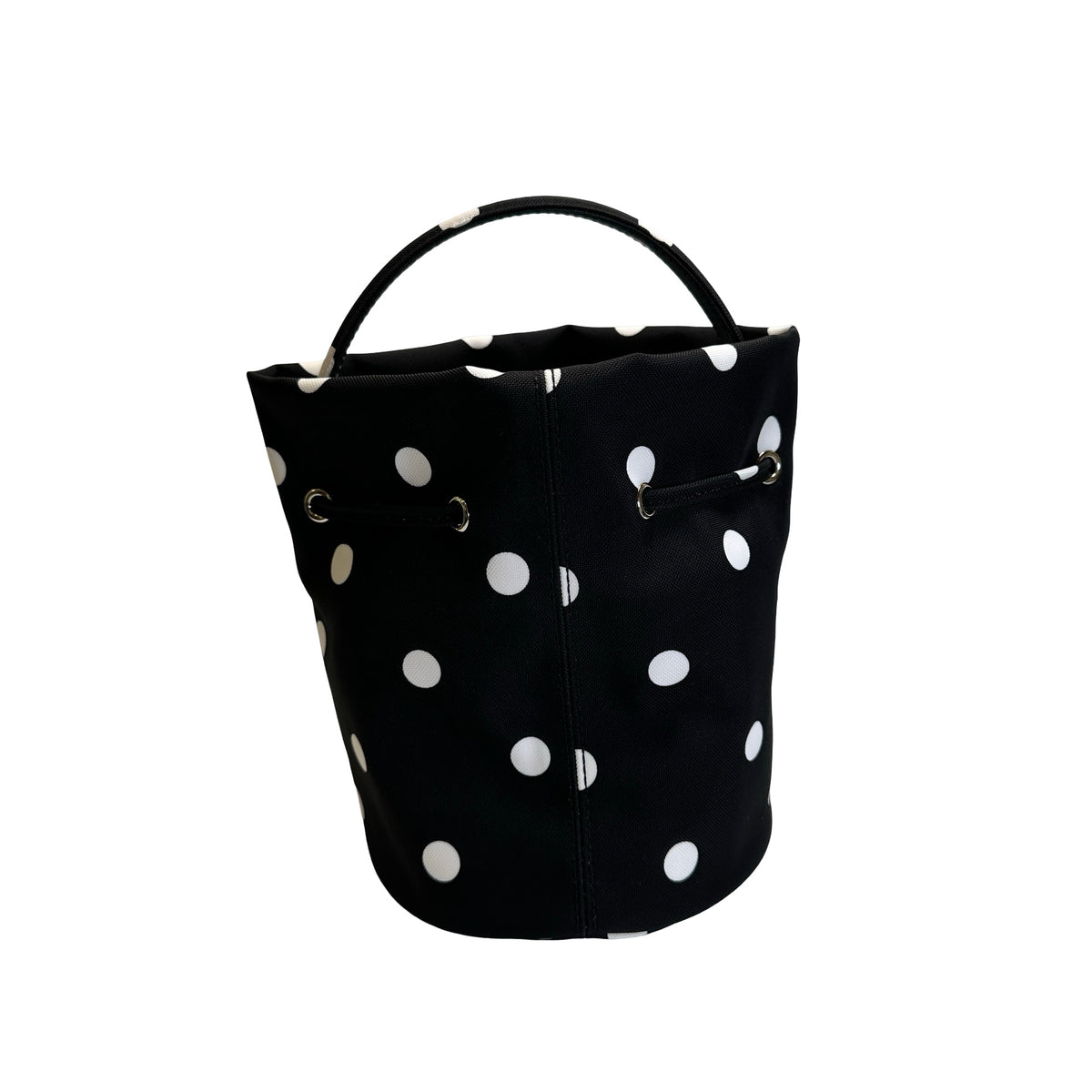 Used BALENCIAGA Polka Dot Wheel Drawstring Bucket Bag Bucket Bag Black White