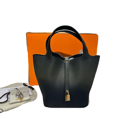 New HERMÈS TC Picotin 22 Handbag Black GHW