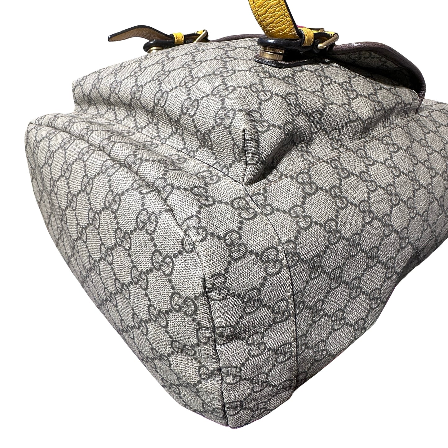 Used Gucci Coated Canvas Backpack Brown GHW