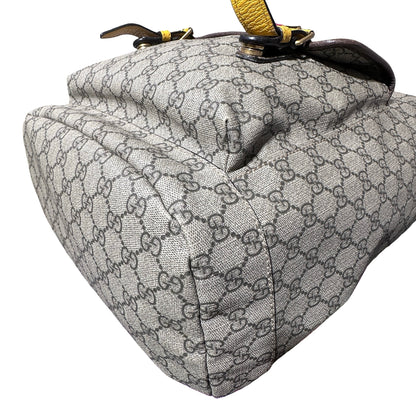 Used Gucci Coated Canvas Backpack Brown GHW