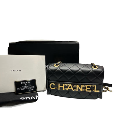 Used CHANEL Cross Body Bag Black GHW