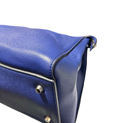 Used CÉLINE Edge Handbag Navy Blue PHW