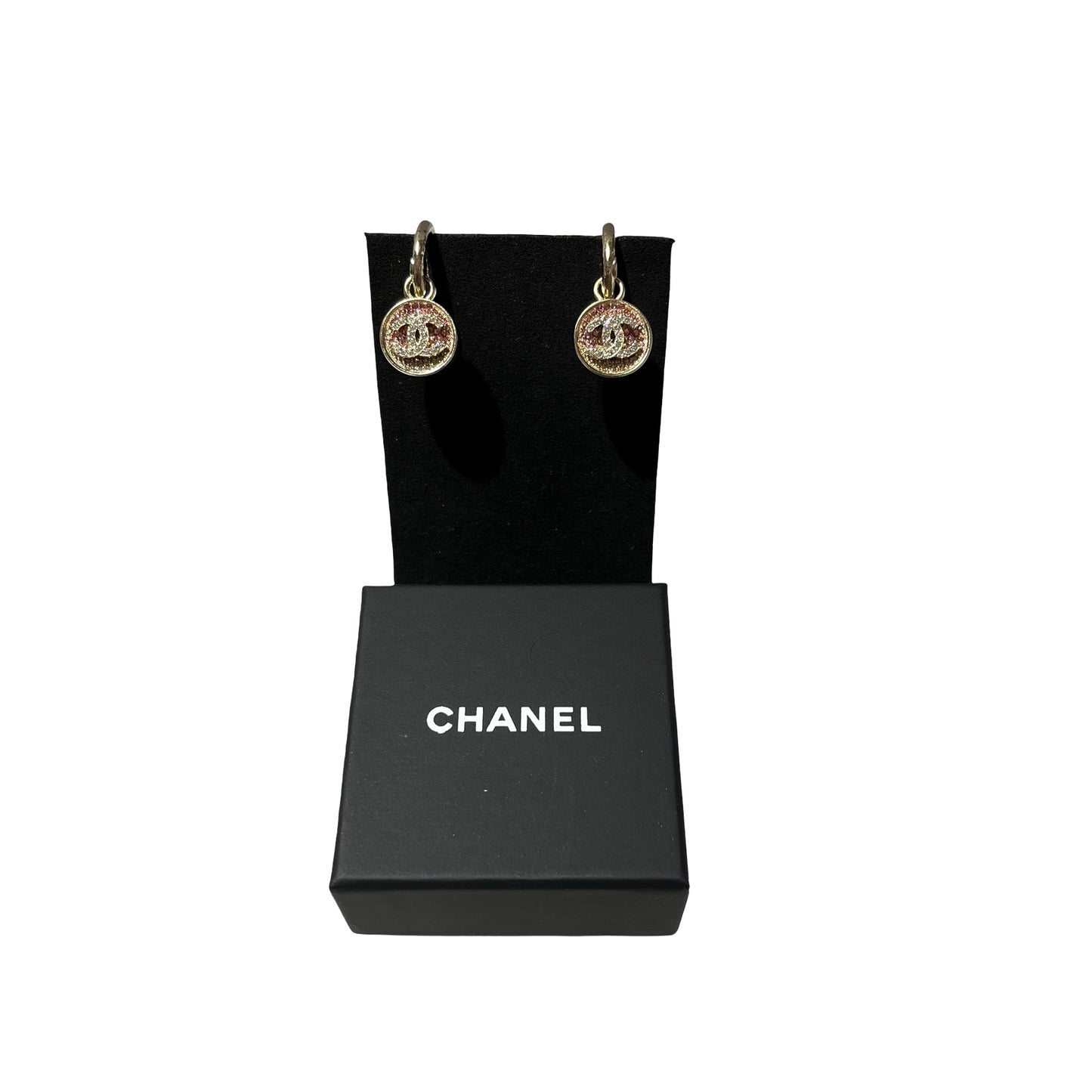 Used CHANEL Earrings Pink GHW