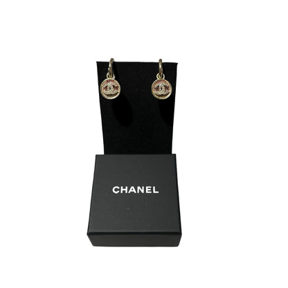Used CHANEL Earrings Pink GHW