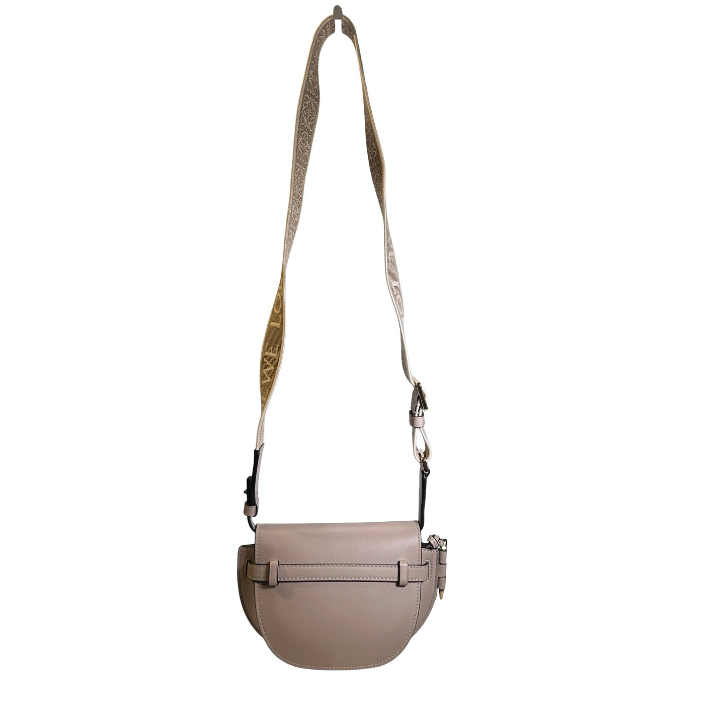 Used LOEWE Calfskin Gate Dual Crossbody Bag Taupe