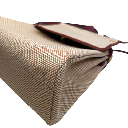 Brand New HERMES Canvas Leather Herbag 31 Handbag Beige Brown