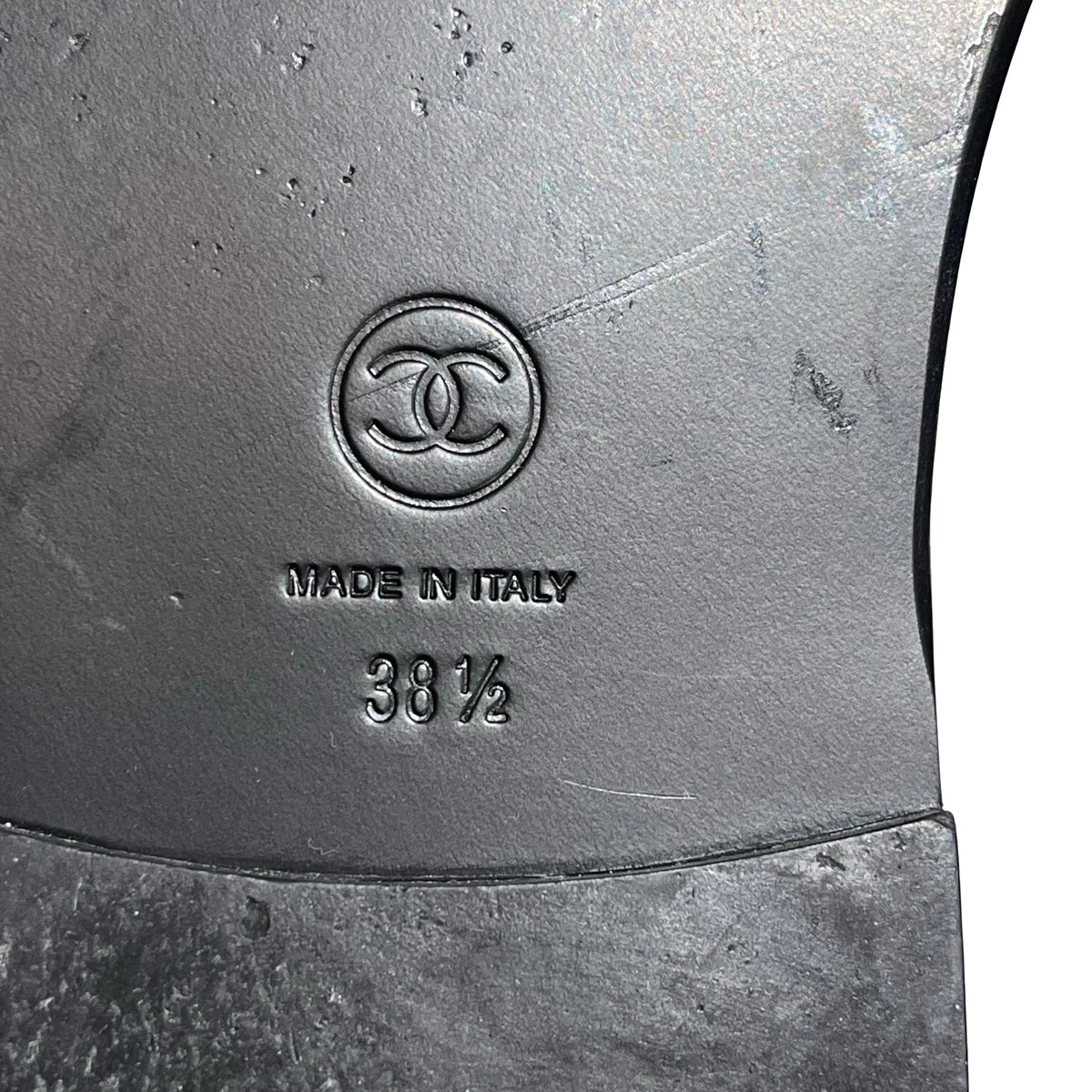 Used CHANEL Leather Patent Leather Sandals Shoes Black