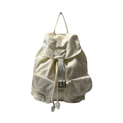Used PRADA Nylon Backpack PHW White