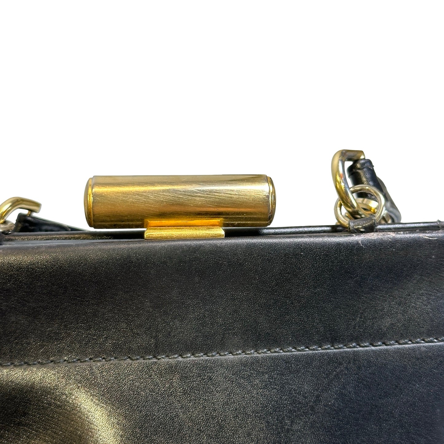 Used CELINE Leather Vintage Cross body bag Cross body bag Black GHW