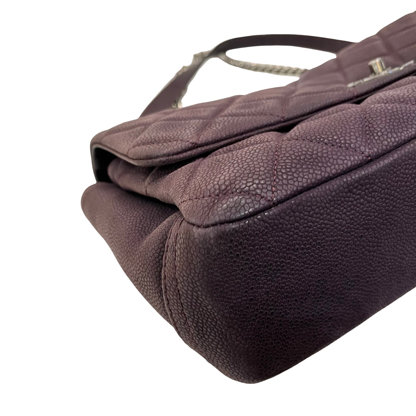 Used Chanel Caviar Leather Chain Purple PHW